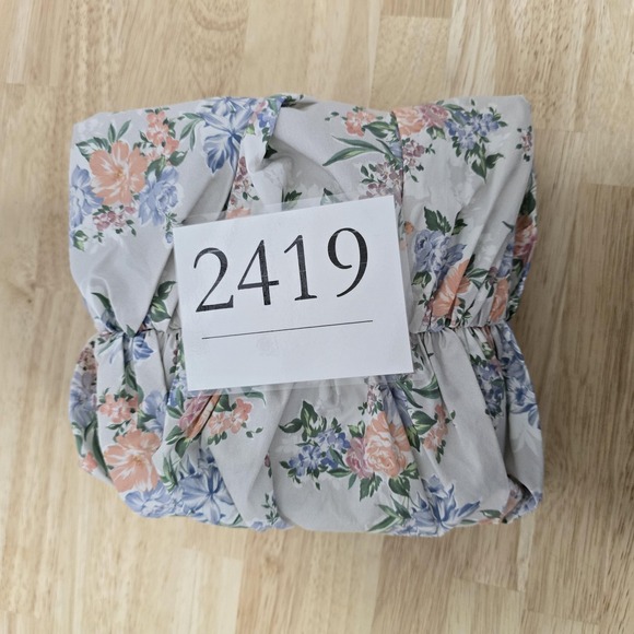 House of CB Mini Dress Womens Small Floral Kara Ruched Ruffle Sleeve Lace Up - Picture 11 of 12